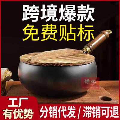 古法大肚铁锅深氮无涂层加厚不粘小铁锅炒菜炖汤圆形熟铁家用商用