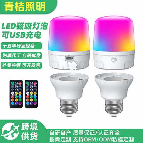 磁吸灯泡AC/DC可遥控可户外室内派对场景夜灯led球泡灯