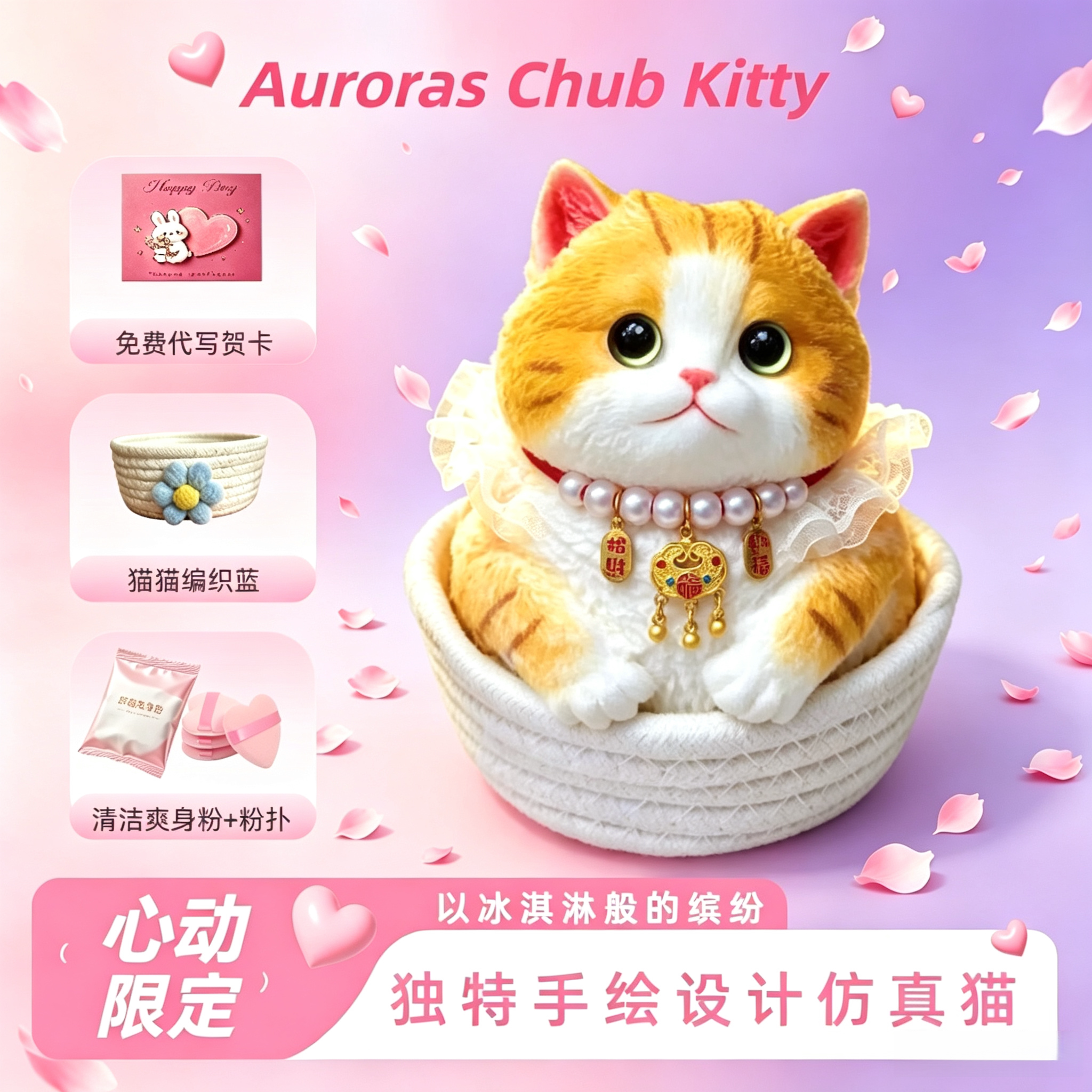 情人节生日送礼首选胖猫捏捏乐仿生水感萌宠玩具高颜值摆件