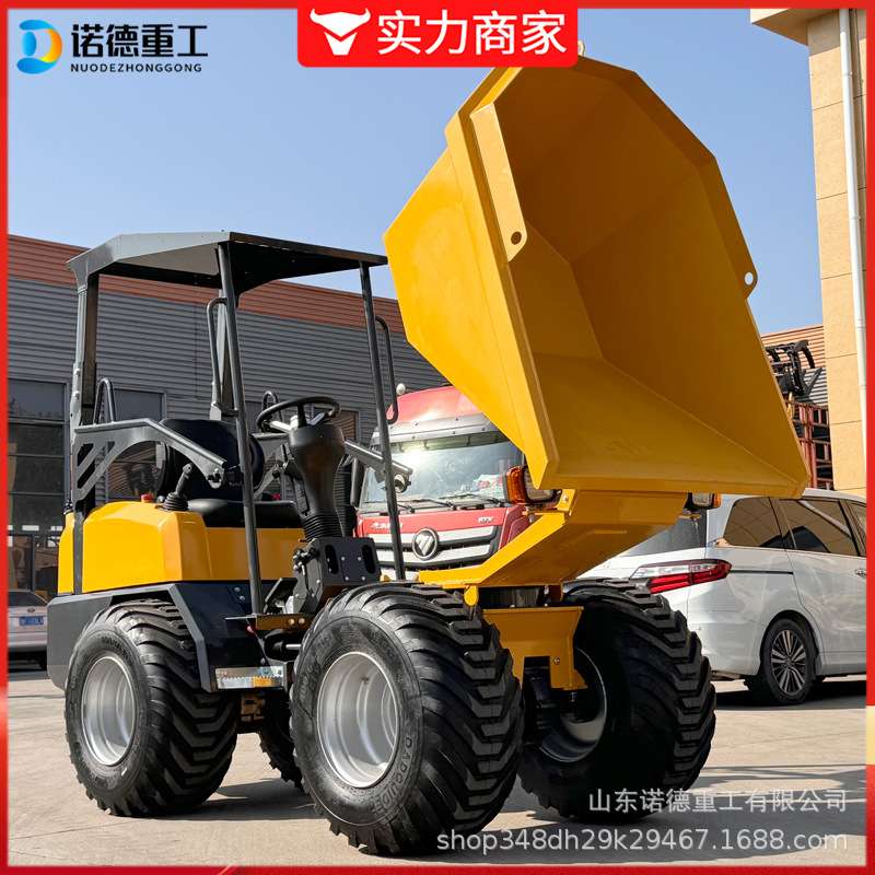柴油自动液压工程前卸式翻斗车 带铁棚小型装载机翻斗车