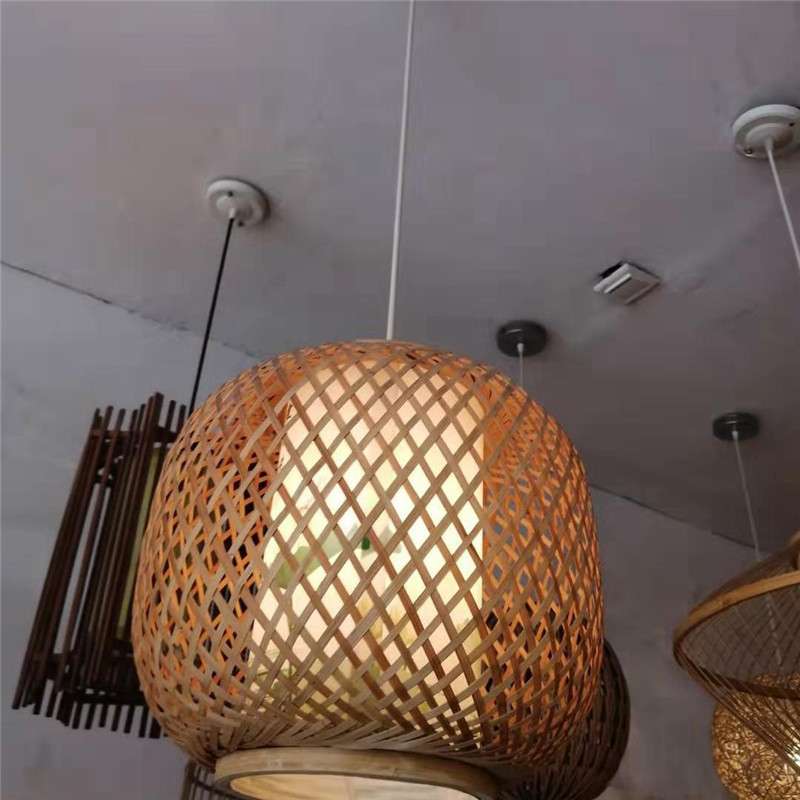 竹编灯笼灯竹灯罩日式竹灯笼吊灯东南亚仿古竹编艺术吊灯厂家直销