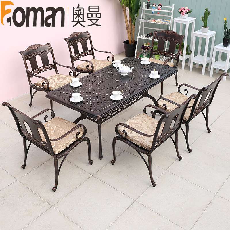 铸铝户外桌椅庭院花园阳台室外外摆酒吧茶座简约休闲餐桌椅子组合