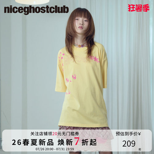 NICEGHOSTCLUB2026年夏季男女同款短袖上衣时尚街头宽松休闲T恤