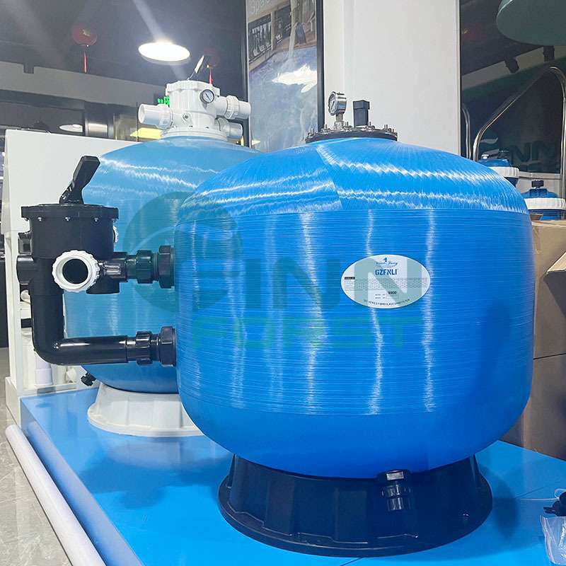 侧出式石英沙缸过滤器泳池设备清洁鱼浴池净水循环砂缸水仙子跨境