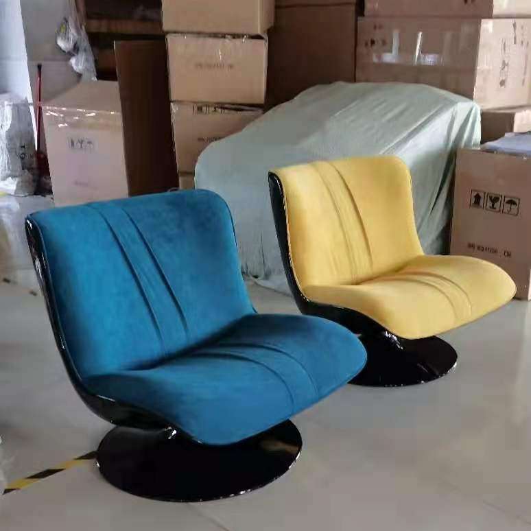 玻璃钢新款咖啡厅洽谈椅可旋转意式玻璃钢餐椅设计师桌椅售楼部椅