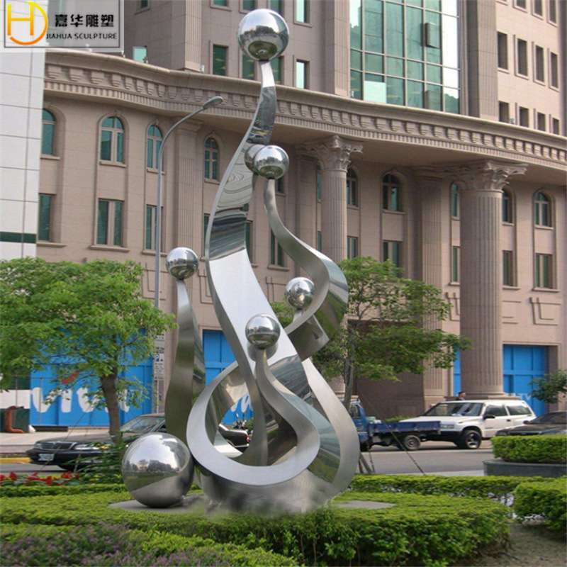 不锈钢雕塑制作户外城市广场商业街景观大型抽象鲸鱼圆环摆件饰品
