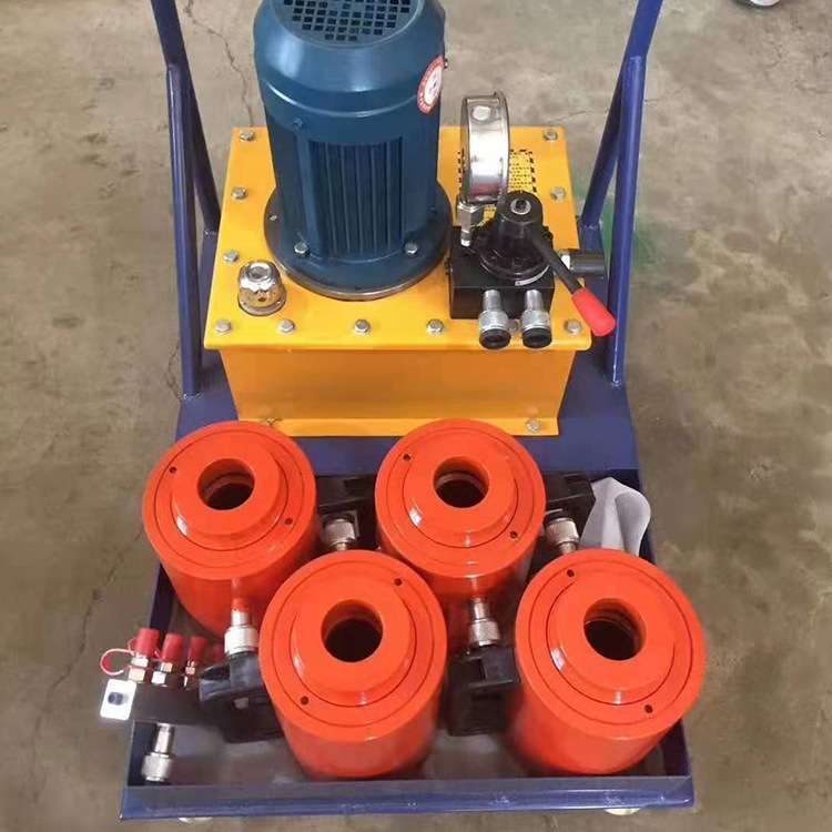 电动液压板换夹紧器 一拖四50吨双作用空心油缸 板换拆装工具