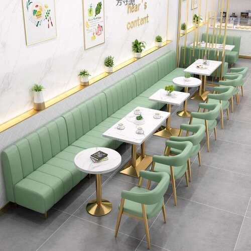 网红奶茶甜品店沙发汉堡西餐咖啡厅卡座靠墙休闲简约轻奢桌椅组合