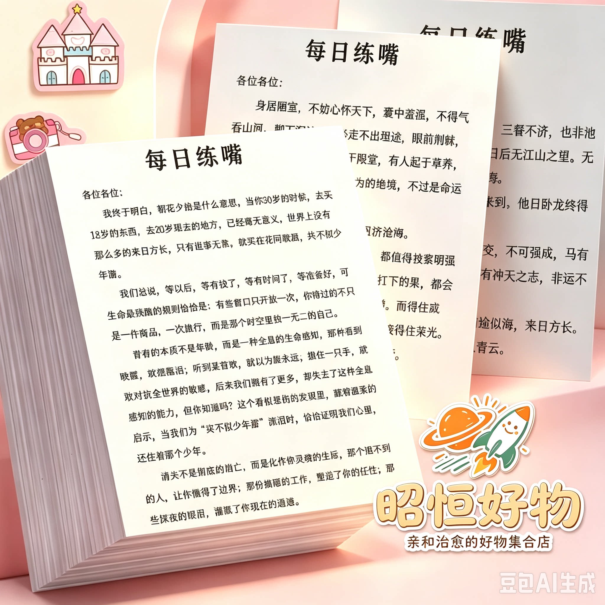 【128张大号】每日必读每日练嘴便签提升口才训练纸签口袋本YS3