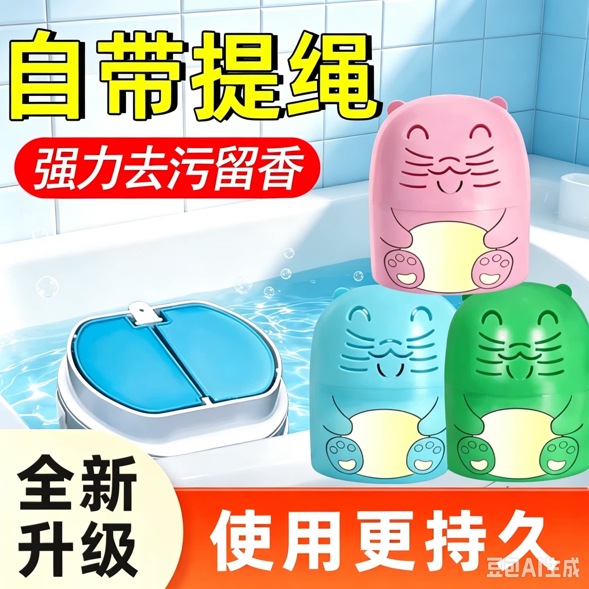 【全新升级】大容量蓝泡泡花香洁厕小海豹马桶除味凝胶持久除垢YS