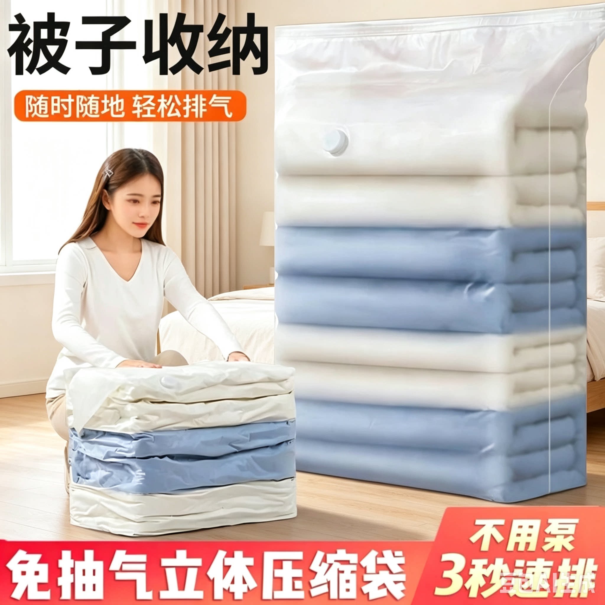 【限时立减50】真空收纳袋加大立体款压缩袋被褥袋子棉被袋换季YS