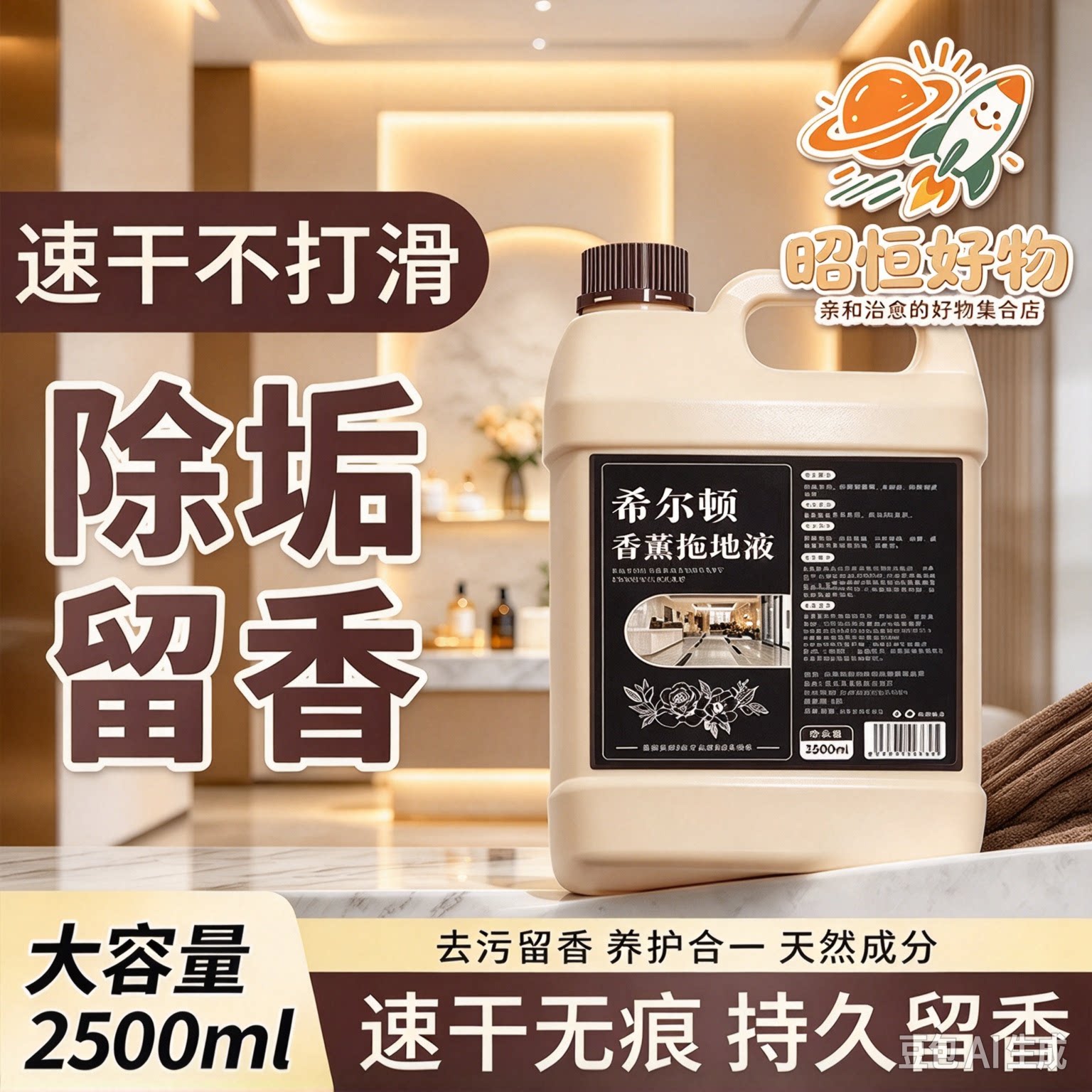 持久留香拖地液速干无痕家用护理大扫除强效去污地板清洁剂YS4