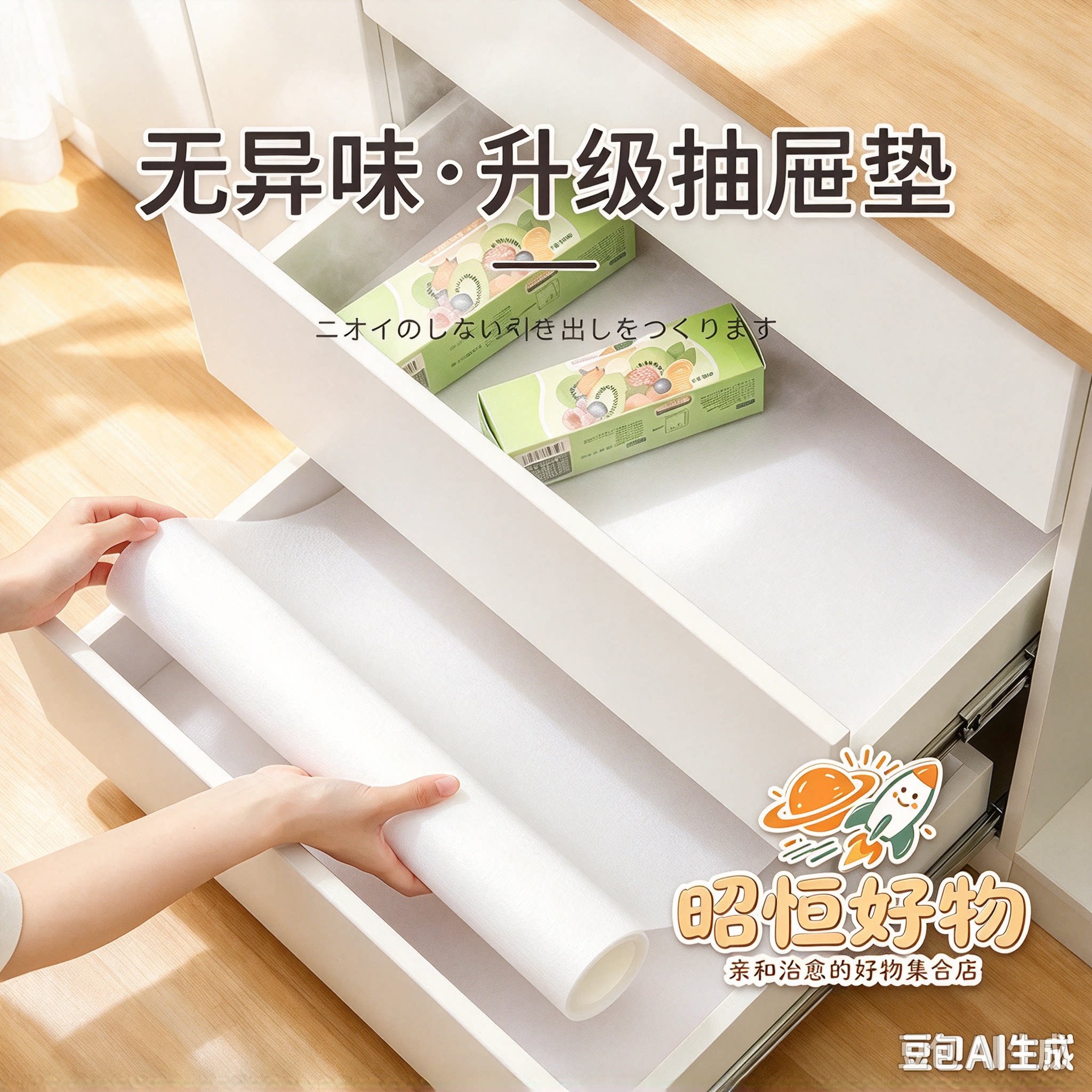 【60厘米宽适合大柜面】厨房橱柜防潮垫抽屉防水防油收纳整理垫YS