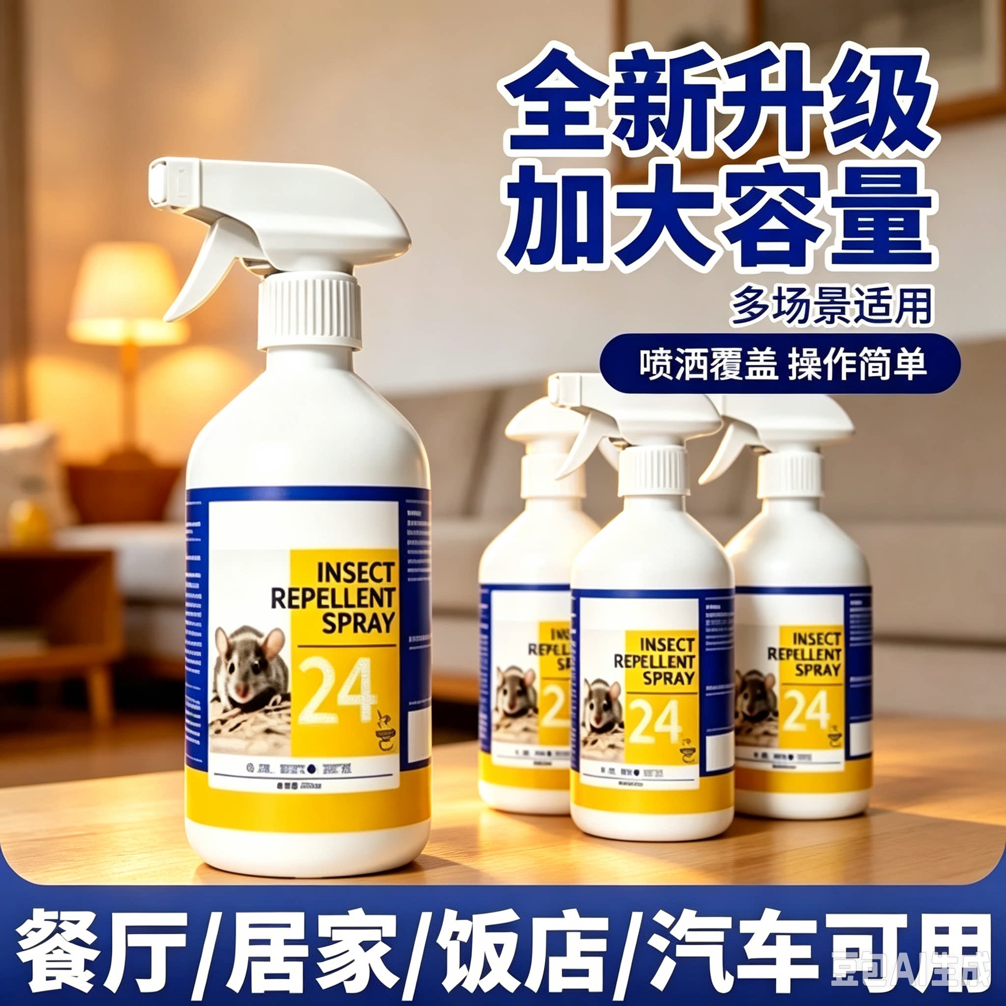 喷雾芳香剂居家仓库饭店养殖场汽车发动机舱驱鼠室内家用TH