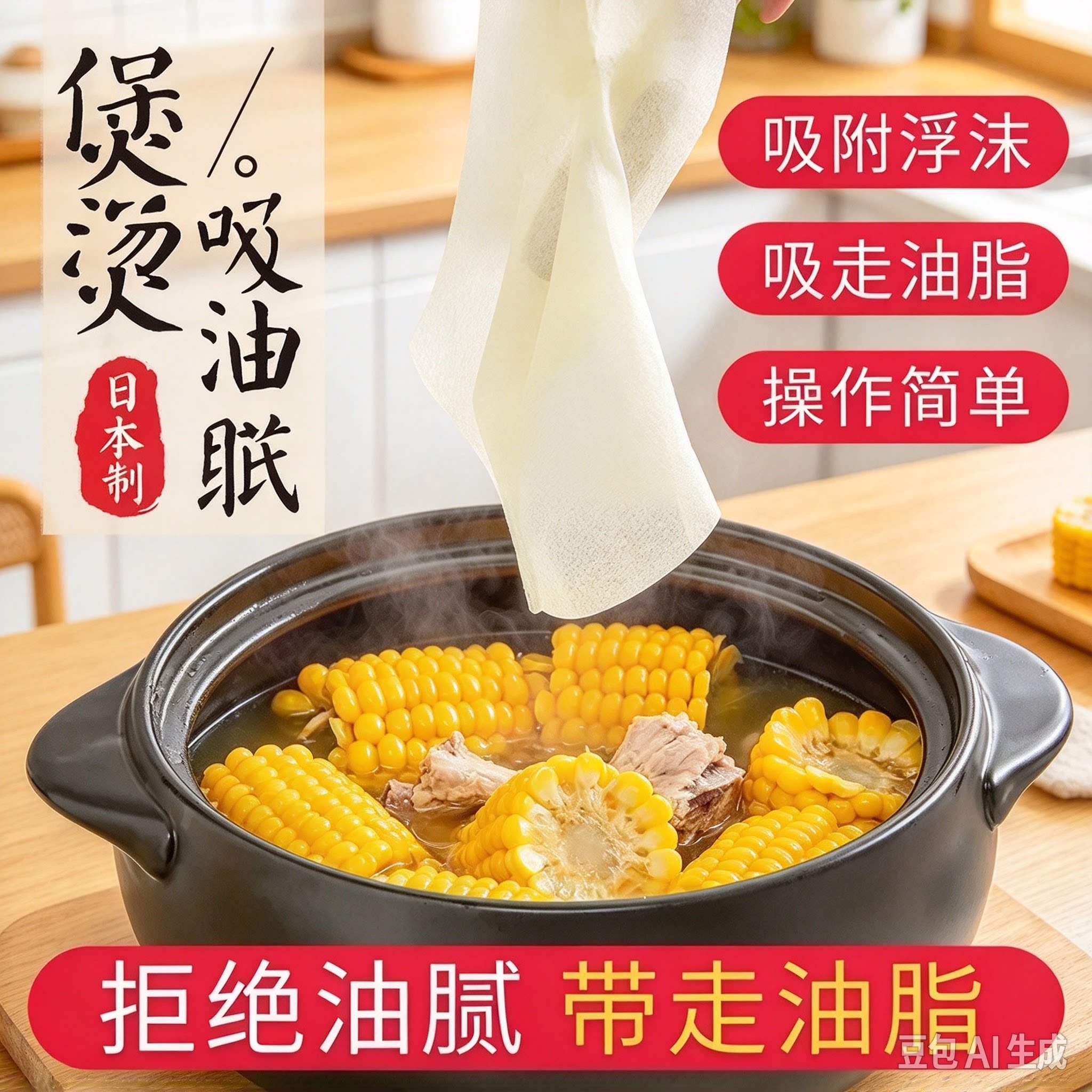 一次性吸油纸煲汤厨房滤油纸膜油炸吸油布外卖去油滤油吸油纸膜CZ