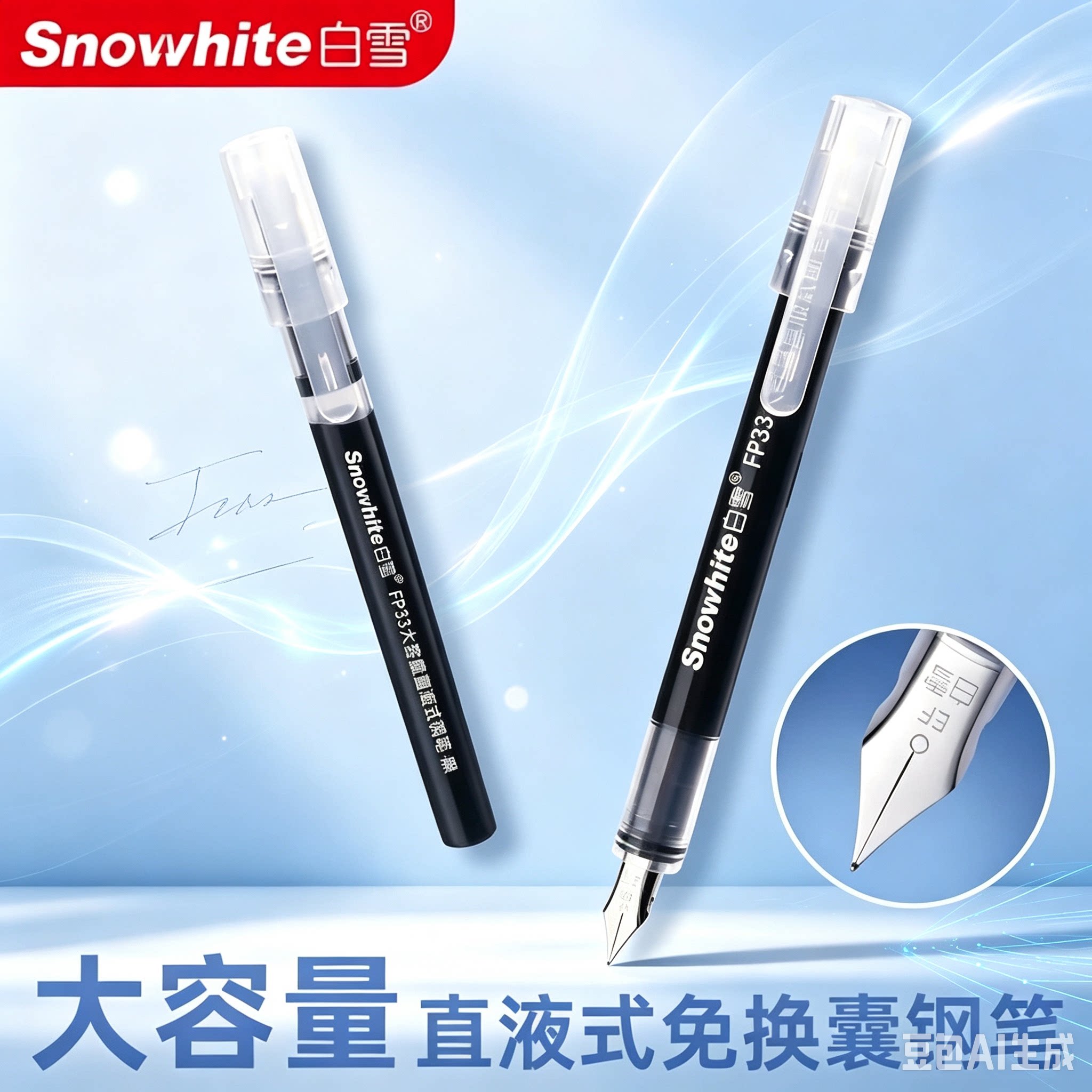 【老师推荐】直液式钢笔速干练字免换墨囊大容量明尖暗尖学生用CZ