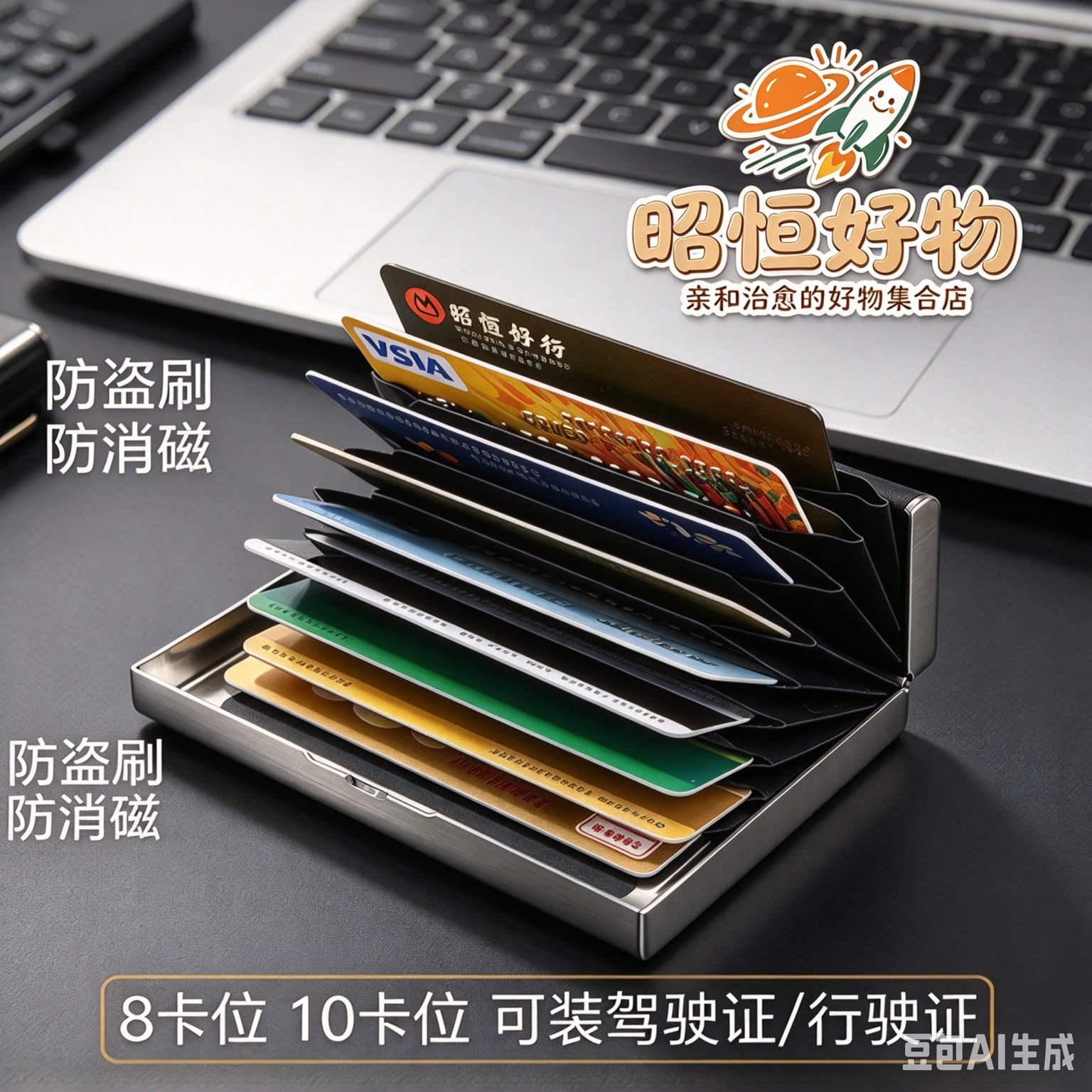 防盗刷金属卡包男士不锈钢卡片包防消磁卡盒文教文化用品名片盒CZ