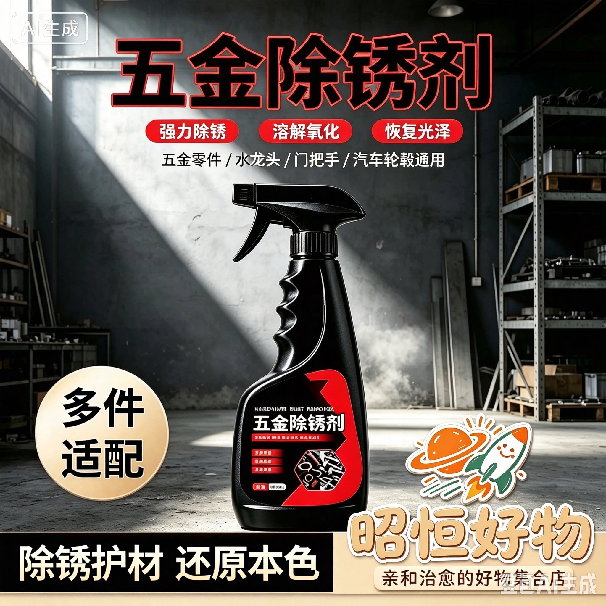 五金除锈剂金属钢铁专用除锈清洁快速去除铁链条锈渍强力除垢YS