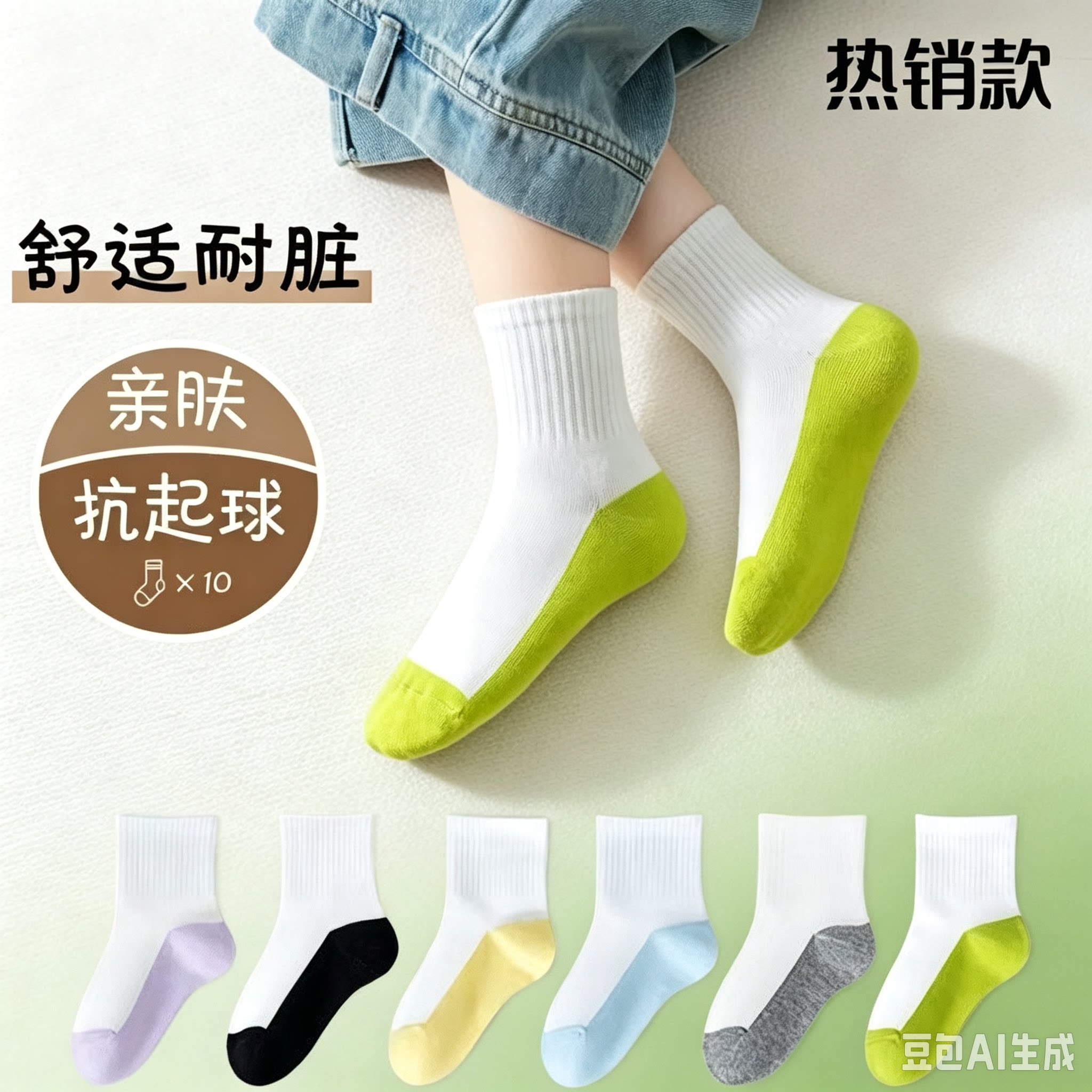 秋冬新款儿童袜子不硌脚防臭中筒吸汗透气男女童学生耐脏运动袜YS