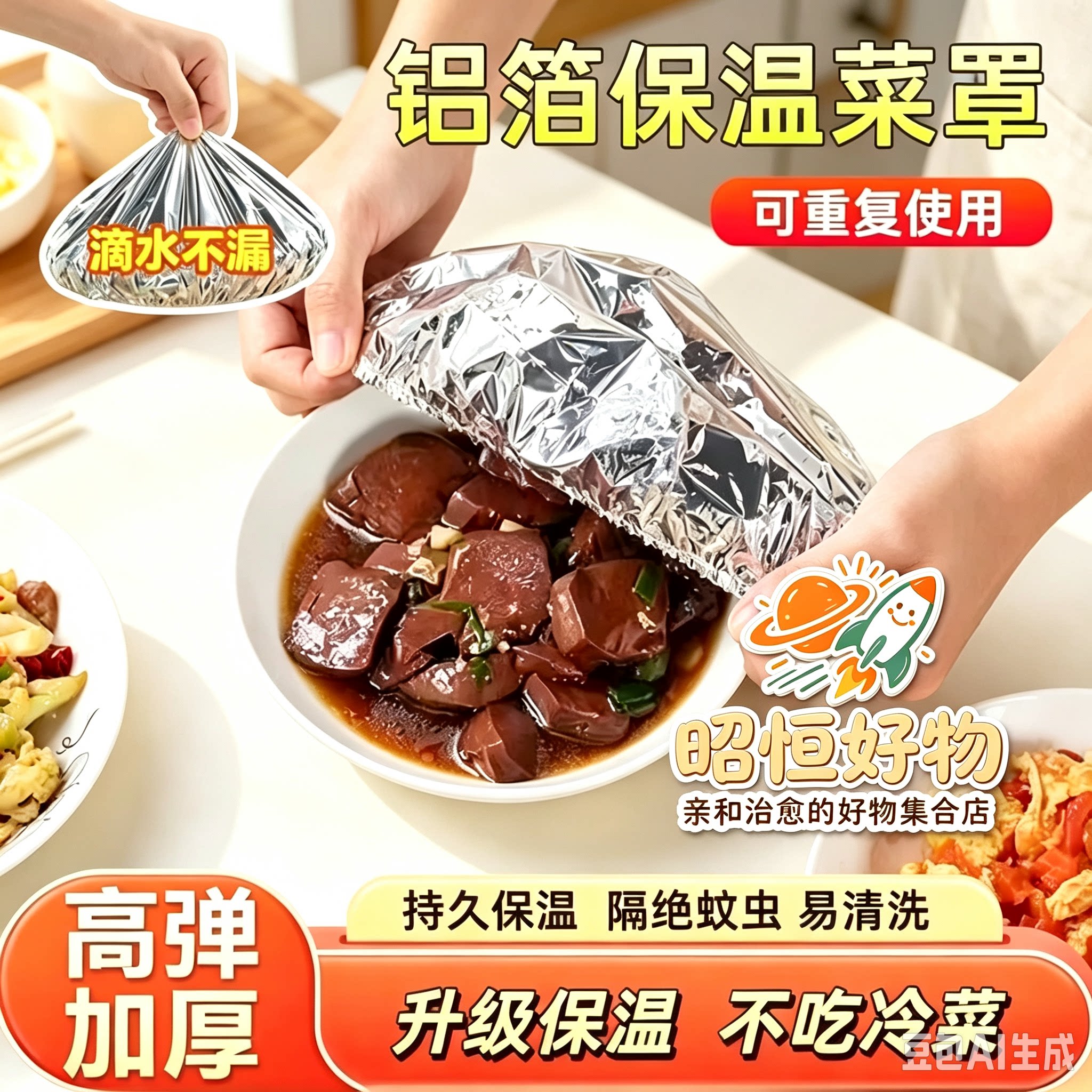 【抢!110个】保鲜保温套冬天家用饭菜保温神器铝箔隔热膜YS