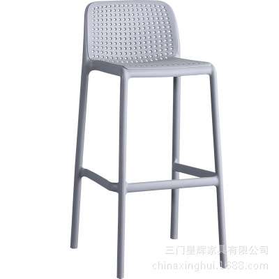 北欧创意简约户外休闲凳子靠背椅吧椅塑料吧椅高脚椅酒吧椅