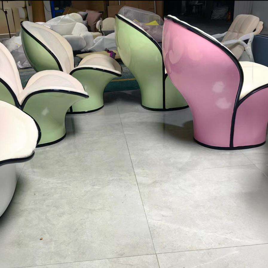 设计师网红米兰嫩芽椅beba轻奢玻璃钢创意异形艺术客厅花朵休闲椅