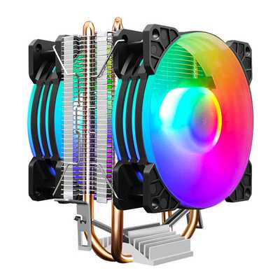 寒霜P2电脑CPU散热器 热管AMD9cm发光CPU风扇775风冷115X1366