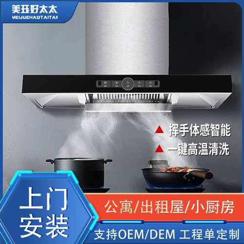 顶吸式T型抽油烟机公寓出租房家用小厨房自动清洗油烟机自清洗