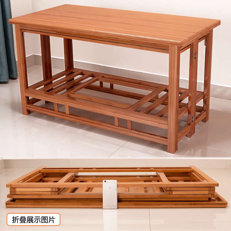 烤火桌子家用折叠长方形烤火架楠竹简易冬季炕桌1.2米客厅取暖桌