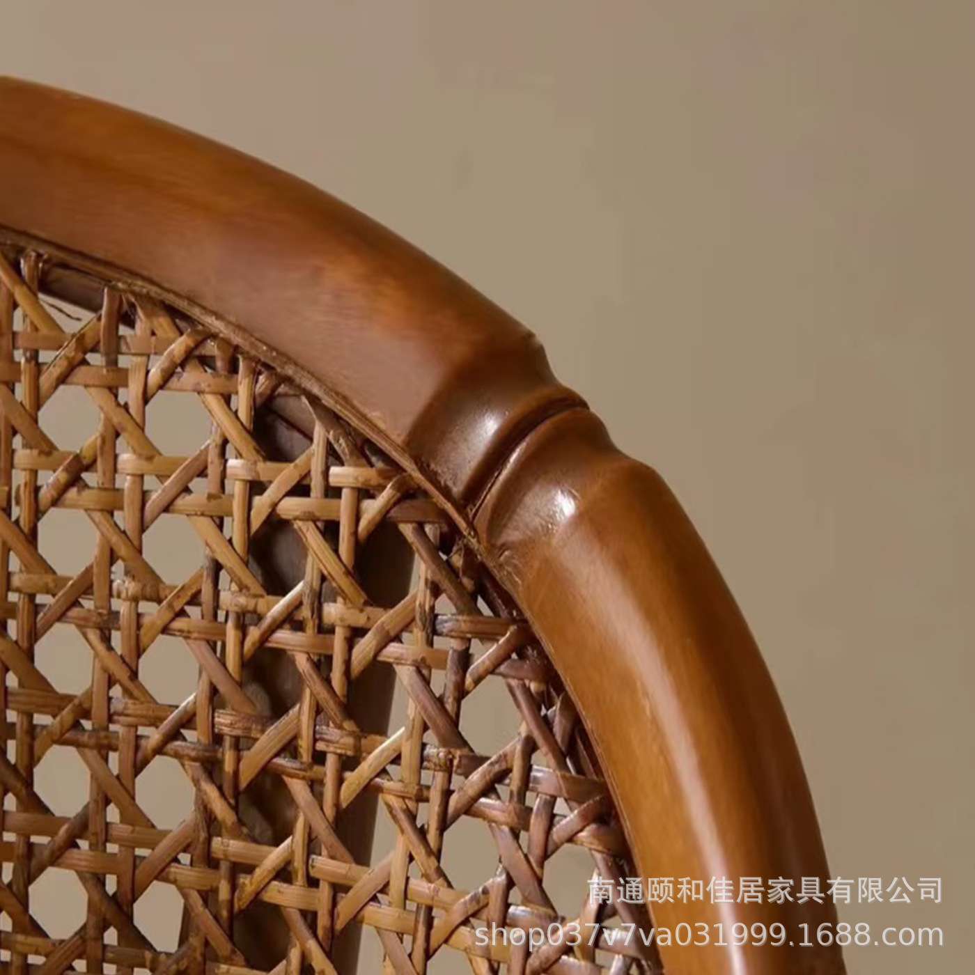 法式复古风实木单人藤编沙发椅竹节设计客厅阳台靠背藤艺休闲椅