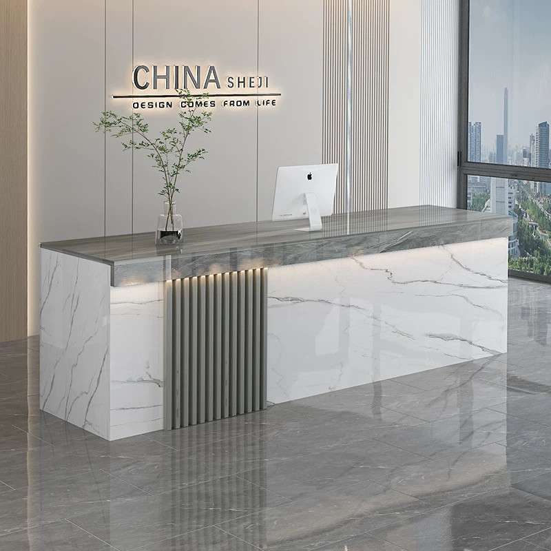 吧台收银台房产中介前台桌图文店物业旅行社公司办公大厅接待前台