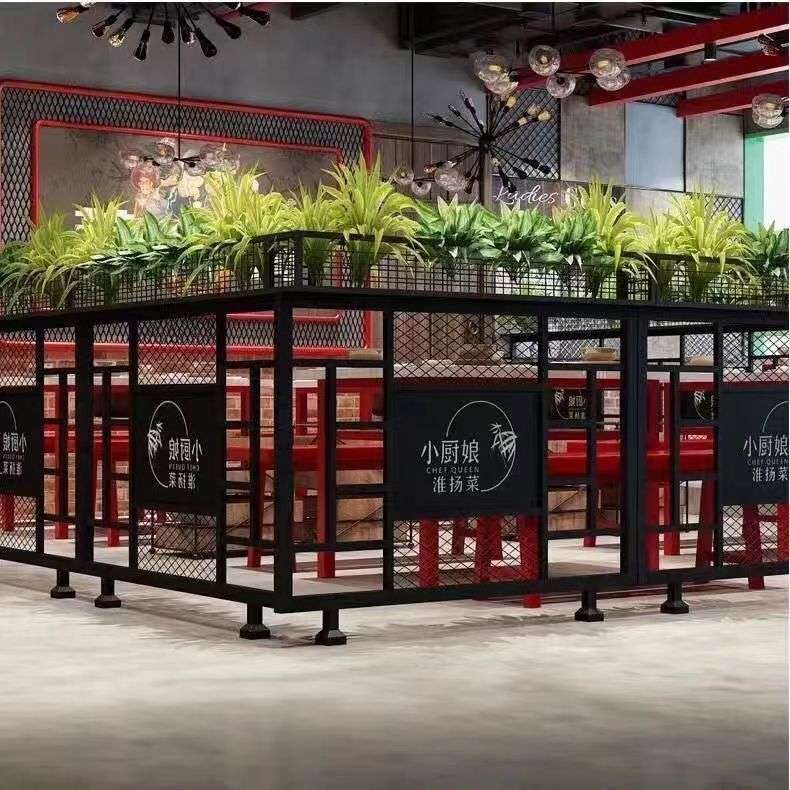 铁艺屏风半截绿植矮工业风隔断酒吧餐厅火锅围栏花架奶茶店护栏