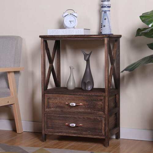 实木复古做旧置物储物架客厅卧室整理成列架