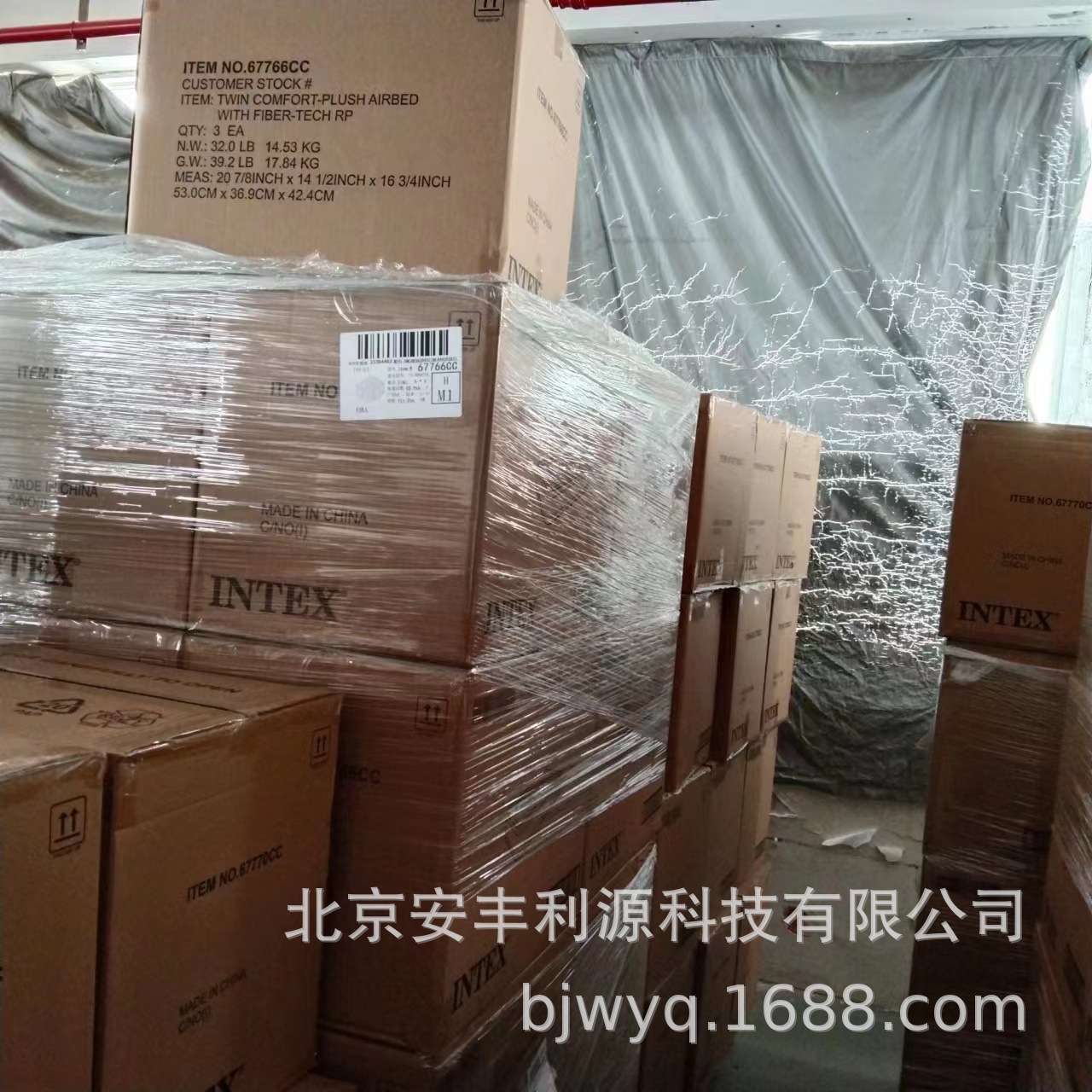 intex 67766充气床垫单人家用加厚双层简易床充气垫子气垫床