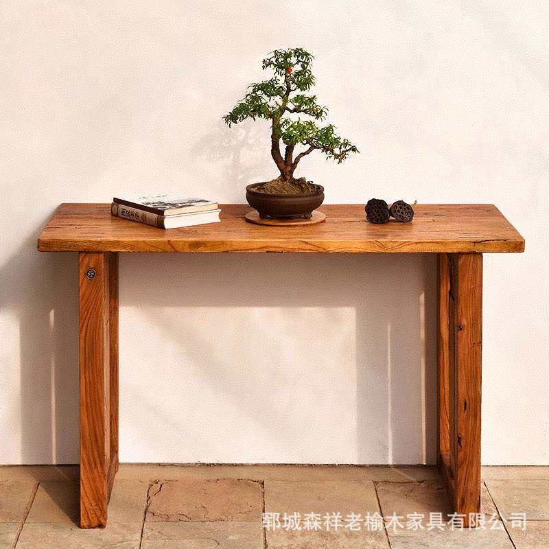 老榆木实木玄关桌新中式仿古条案客厅隔断靠墙摆台桌供桌财神香案