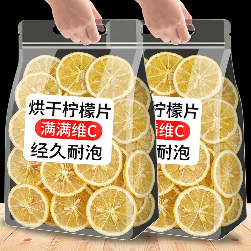 新鲜柠檬片正宗安岳柠檬干精选烘干水果片泡水喝无添加蛋糕装饰