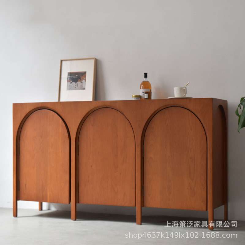 美式实木拱门装饰储藏柜中古柜客厅北欧简约斗柜玄关电视餐边酒柜