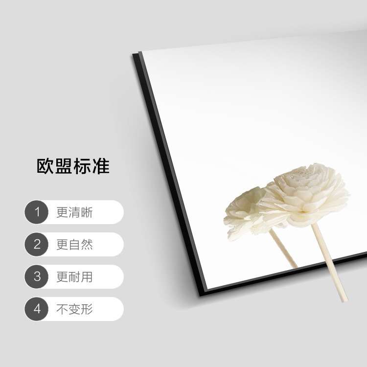 BOLEN伯仑方形无框宿舍公寓浴室镜 洗手卫生间直角镜子免打孔