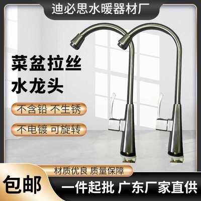 迪必思 厨房立式洗菜盆单冷水龙头  360度可旋转单冷拉丝