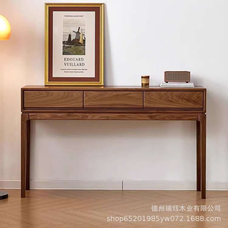 北美黑胡桃木玄关桌门厅柜玄关储物柜过道餐边柜长条几案几高脚柜