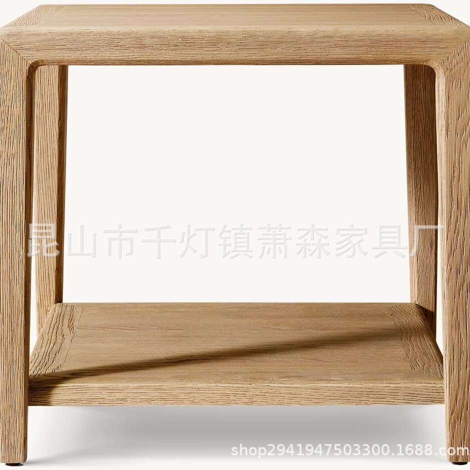 美式实木茶几简约乡村茶几电视柜茶几组合小户型客厅复古做旧家具