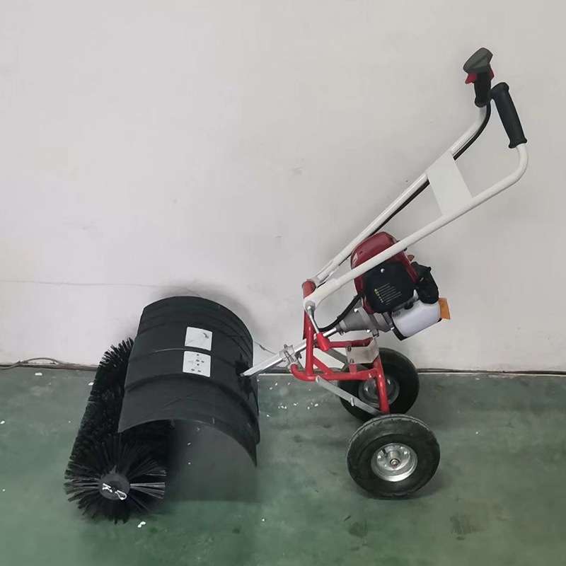 小型手持式梳草机 汽油二冲程发动机手推式人造草坪梳草机