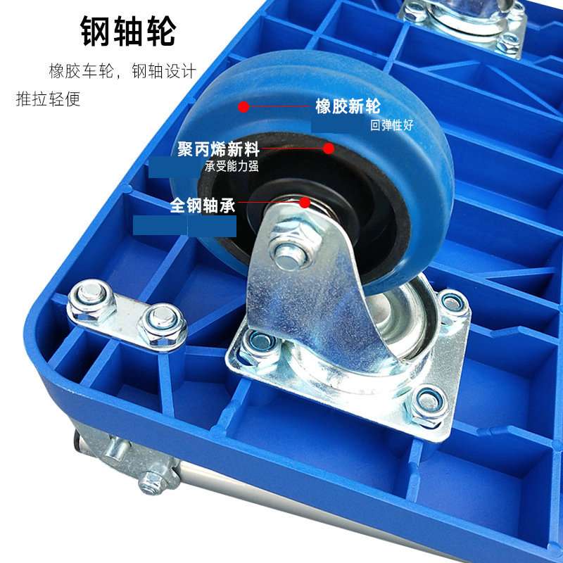 现货平板手推车可折叠拉货小推车 不锈钢平板车仓库货物搬运拖车