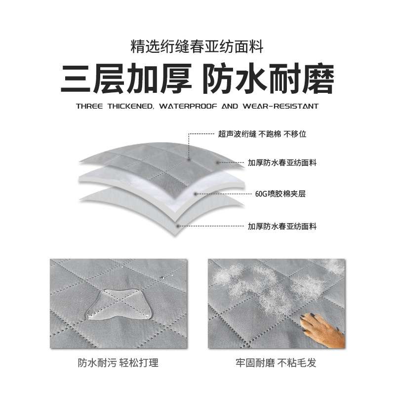 亚马逊爆款冬夏两用可拆卸宠物狗窝垫防水保暖春亚纺棉花绒平垫
