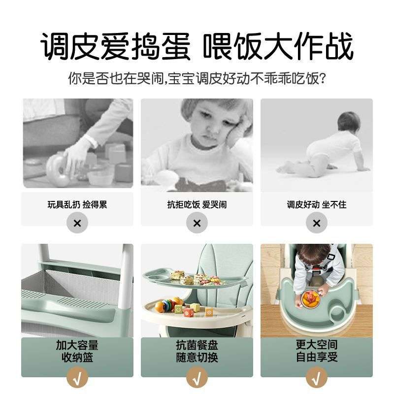 宝宝餐椅吃饭椅可折叠家用婴儿椅子多功能餐桌椅座椅儿童饭桌