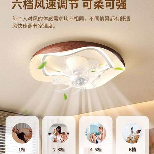 卧室隐形风扇灯新款家用创意中古风led智能客厅餐厅吊扇灯中山灯