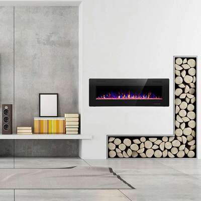 50-inch embedded wall-mounted heating electric fireplace