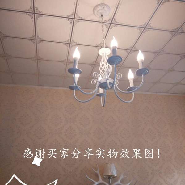 法式白色蜡烛灯铁艺吊灯小灯餐厅卧室氛围灯中山照明灯具厂家