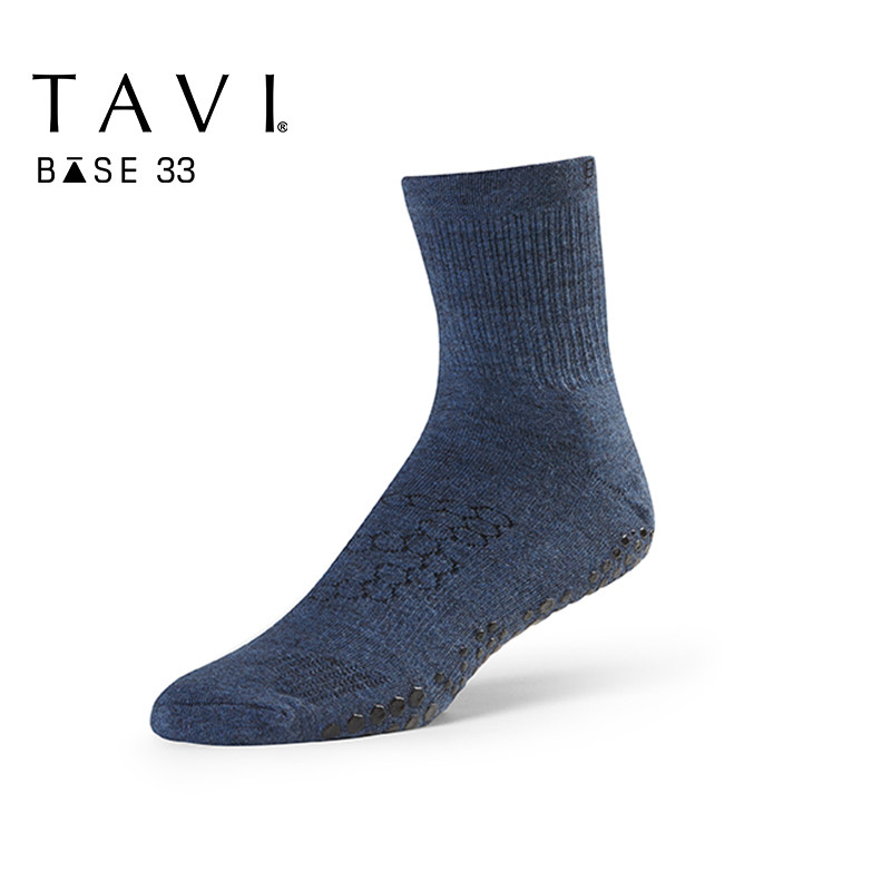 tavi base33联名款男士防滑运动袜健身训练普拉提瑜伽袜Crew