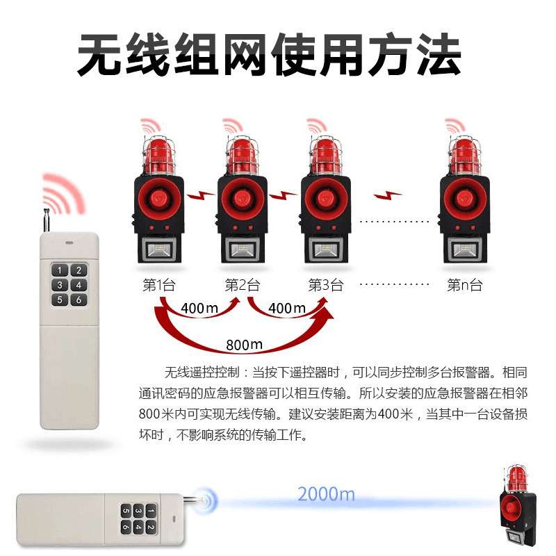 YS-SD500-Y隧道工业远距离无线遥控声光一键式应急大功率报警器